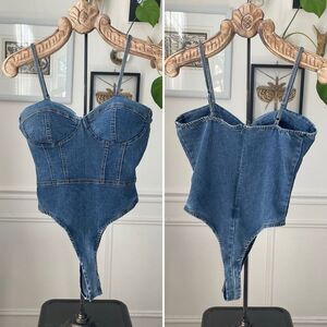 Denim Wildcat Mar Won’t Forget Bustier Bodysuit M